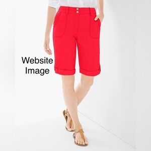 NWT Chico’s Casual Utility Shorts In Runway Red